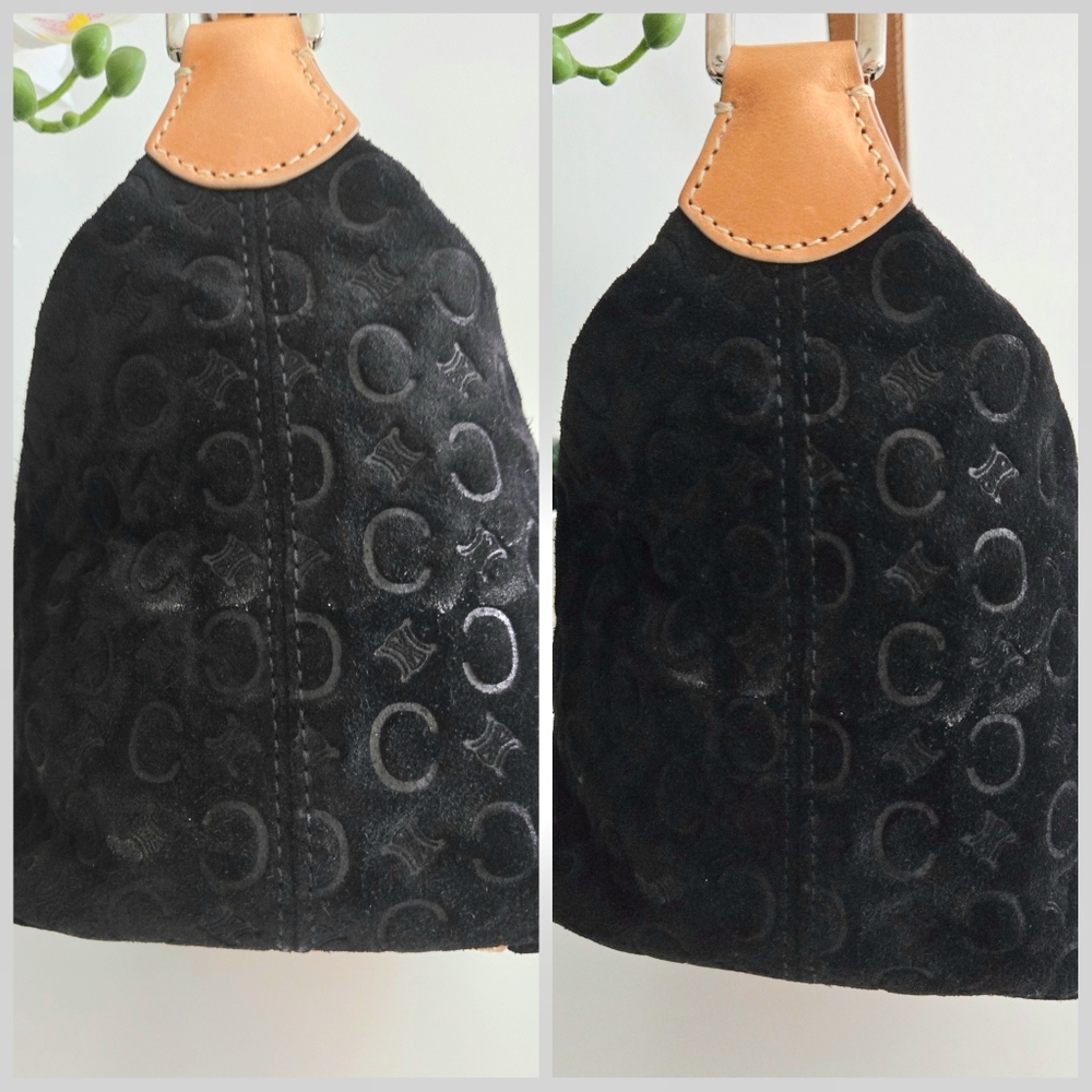 Authentic CELINE Rare Suede Vintage Macadam Bag Clutch Pochette Wallet Purse‎ - Picture 9 of 16